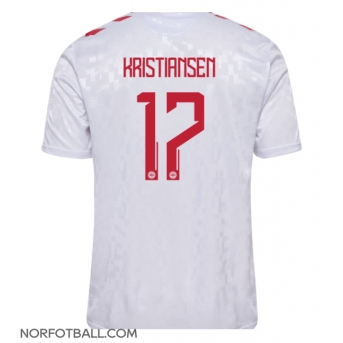 Billige Fotballdrakt Danmark Victor Kristiansen #17 Replika Bortedrakt EM 2024 Kortermet